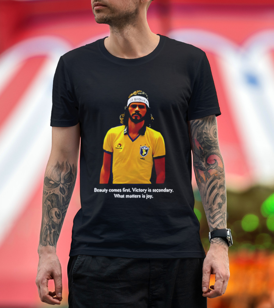 Beauty Comes First Victory Secondary Joy Matters Tennis Player Yellow T-Shirt