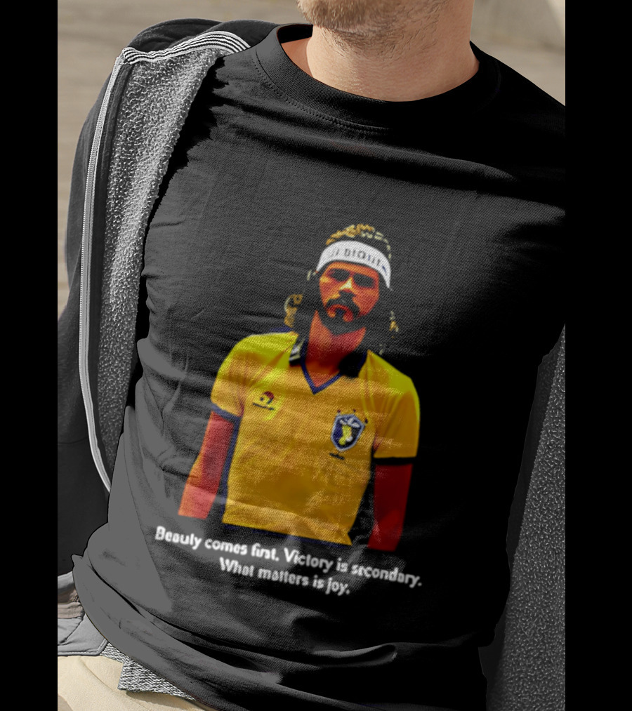 Beauty Comes First Victory Secondary Joy Matters Tennis Player Yellow T-Shirt