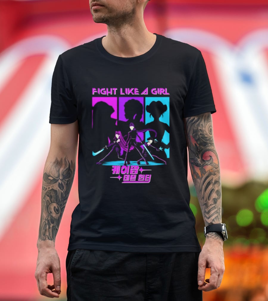 KPop Demon Hunters Fight Like A Girl Korean T-Shirt