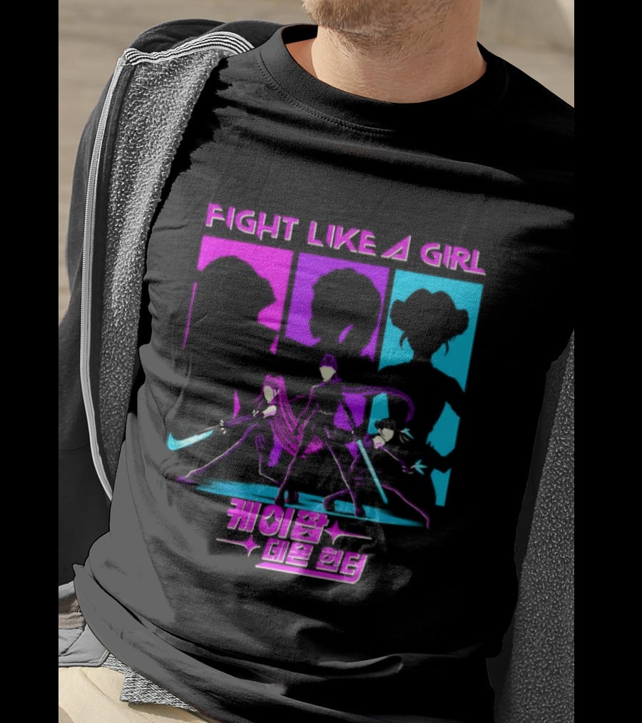 KPop Demon Hunters Fight Like A Girl Korean T-Shirt