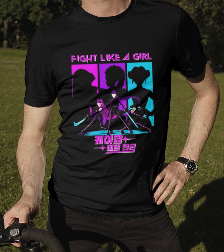 KPop Demon Hunters Fight Like A Girl Korean T-Shirt