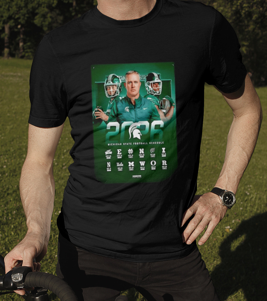 Michigan State Spartans 2026 NCAA Football Schedule T-Shirt