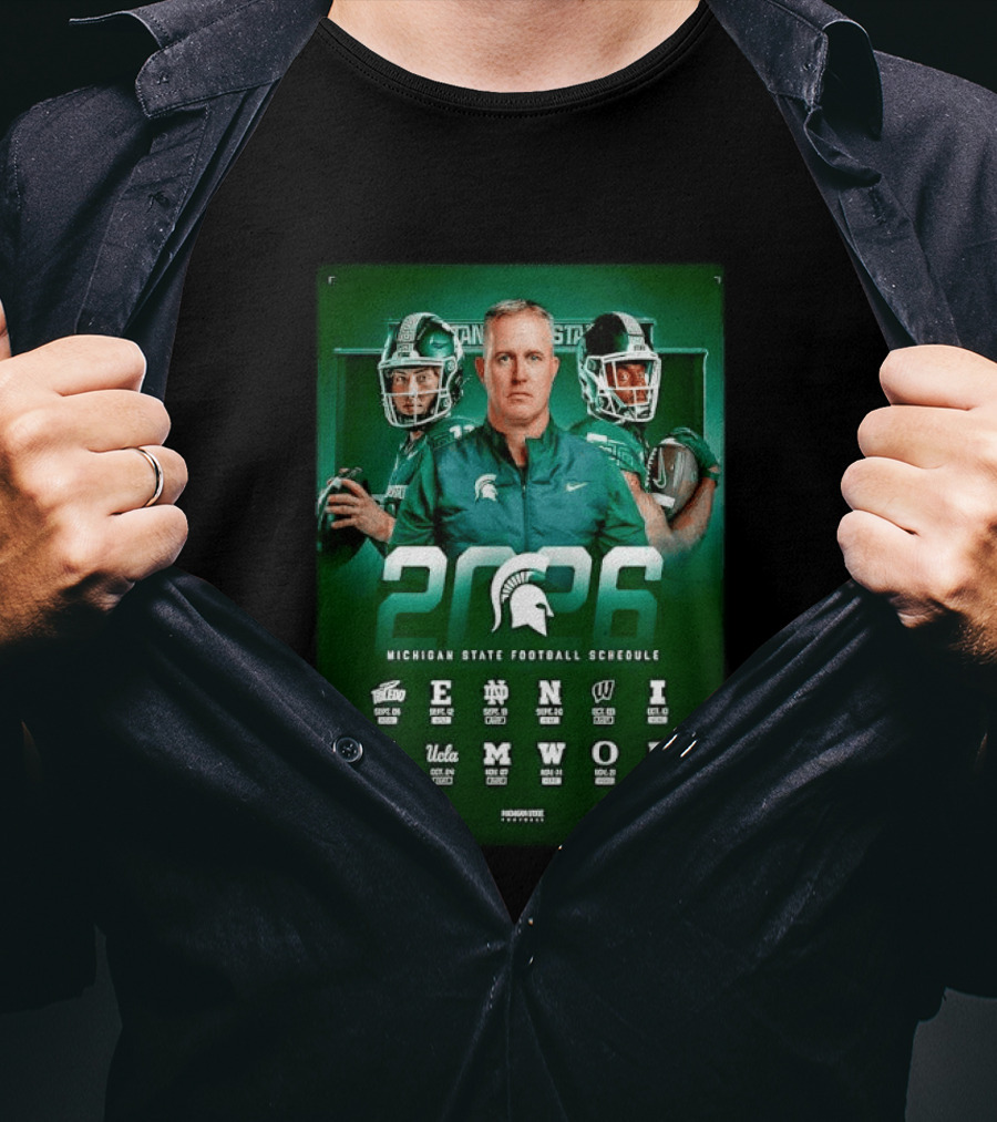 Michigan State Spartans 2026 NCAA Football Schedule T-Shirt