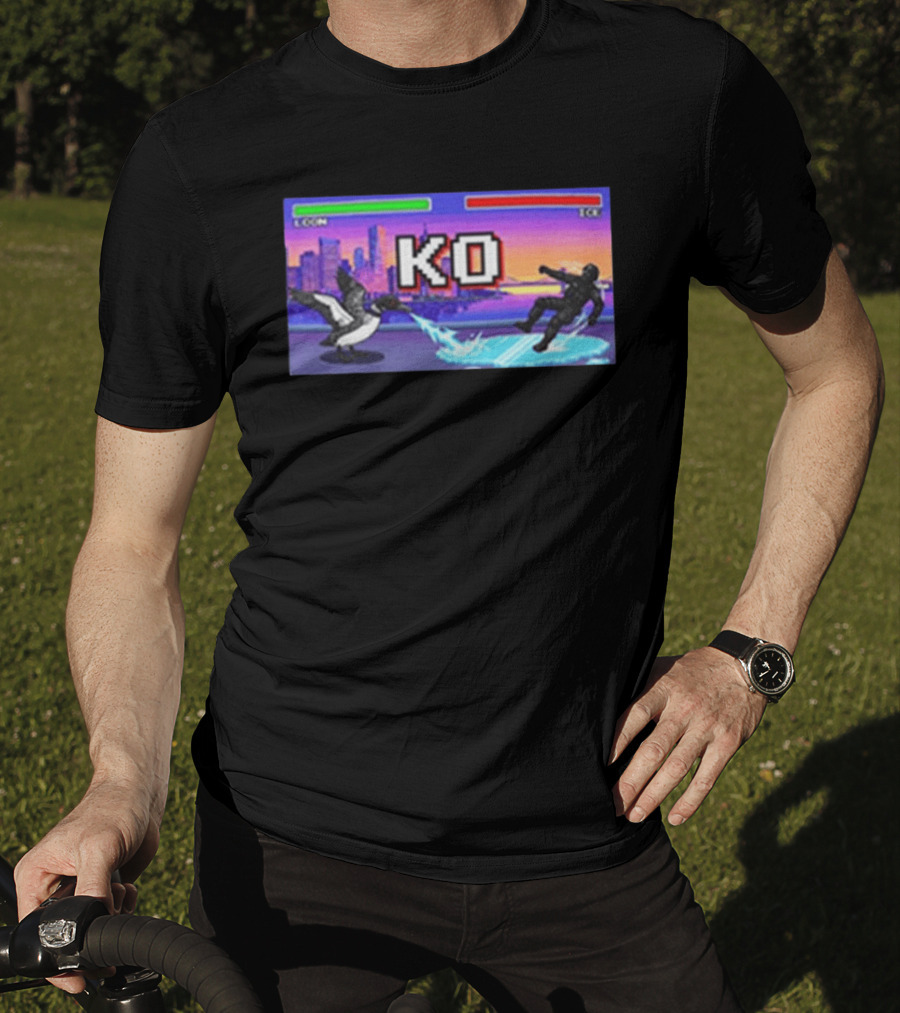 Common Loon Vs ICE KO Minnesota Skyline Anti ICE T-Shirt