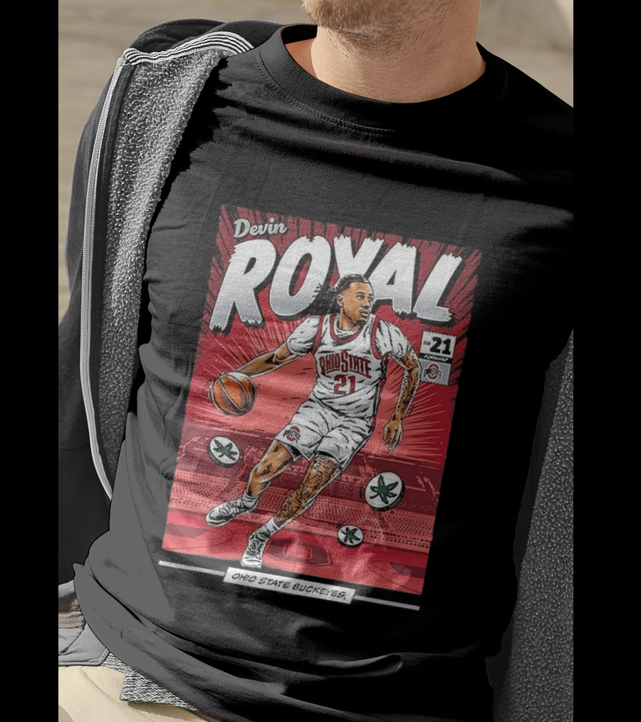 Devin Royal Ohio State Buckeyes Basketball Number 21 Comic T-Shirt