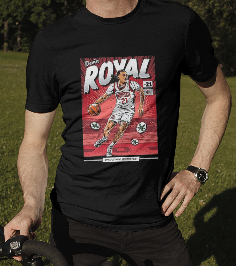 Devin Royal Ohio State Buckeyes Basketball Number 21 Comic T-Shirt