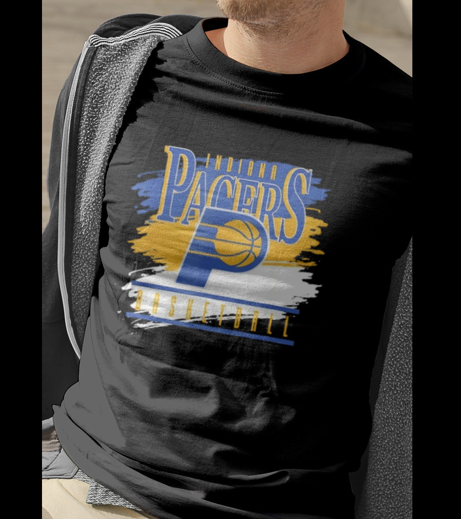 Indiana Pacers Basketball Spilled Paint NBA T-Shirt