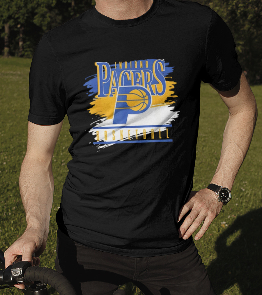 Indiana Pacers Basketball Spilled Paint NBA T-Shirt