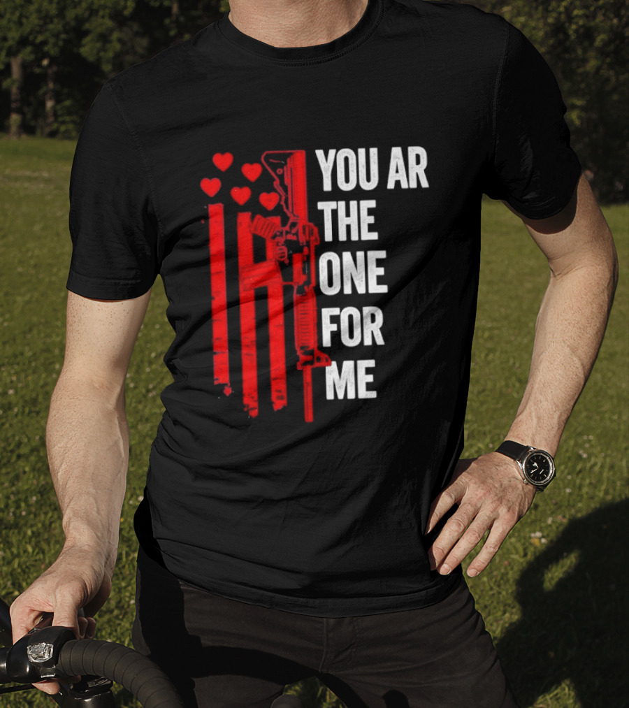 You Ar The One For Me Red Hearts Flag Visual T-Shirt