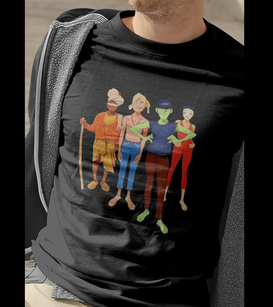 Gorillaz Character Group Mountain Adventure Ensemble T-Shirt