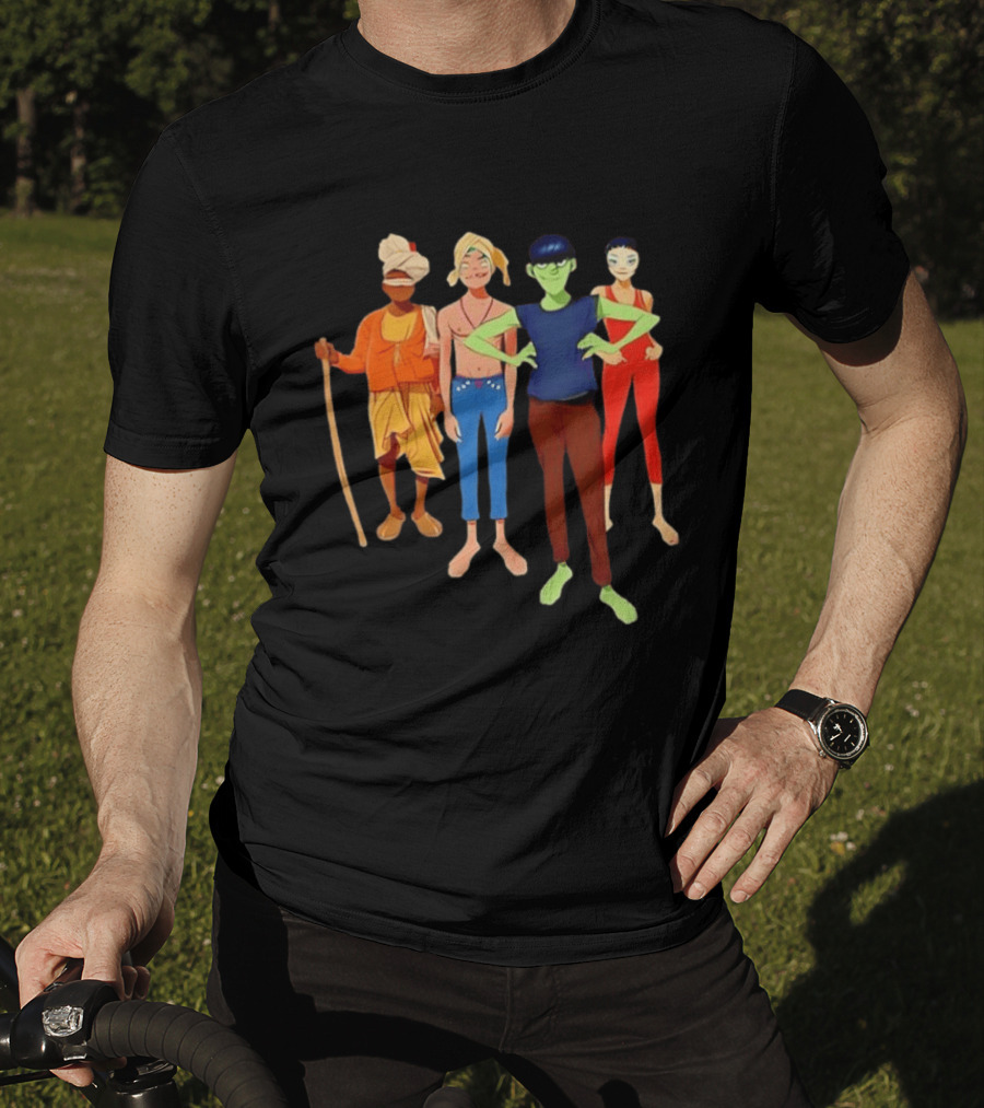 Gorillaz Character Group Mountain Adventure Ensemble T-Shirt