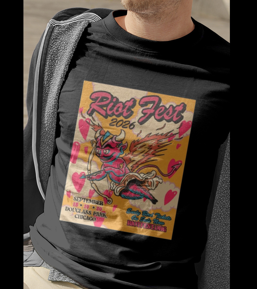 Riot Fest 2026 Douglass Park Chicago Sep 18 19 20 Devil Heart Wings T-Shirt