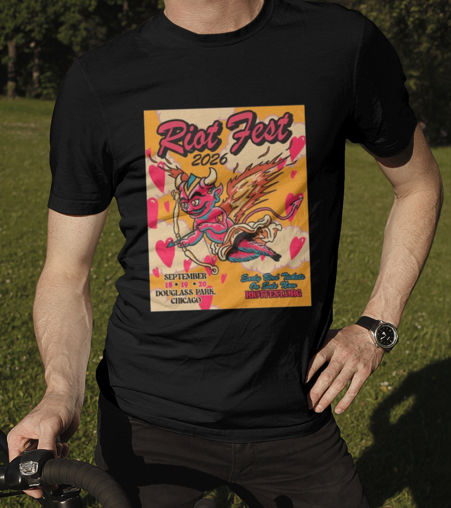 Riot Fest 2026 Douglass Park Chicago Sep 18 19 20 Devil Heart Wings T-Shirt
