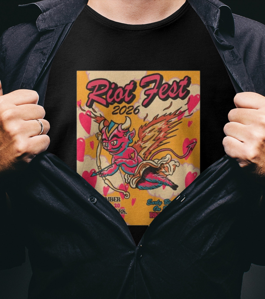 Riot Fest 2026 Douglass Park Chicago Sep 18 19 20 Devil Heart Wings T-Shirt