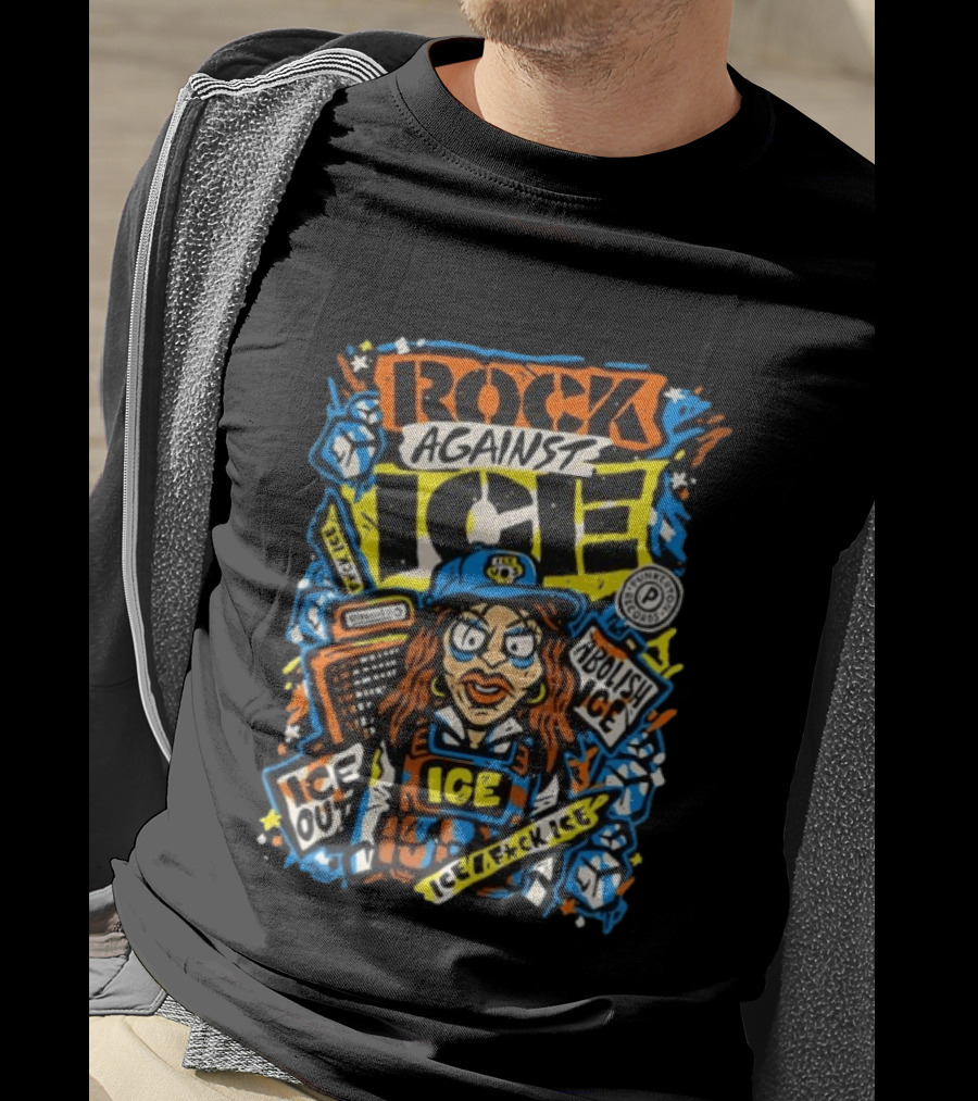Rock Against ICE ICE Out Abolish ICE ICE F*CK ICE Pounded Goodz T-Shirt