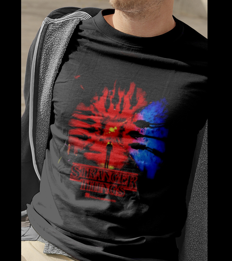 Stranger Things Music From The Netflix Red Blue Monster Burst T-Shirt