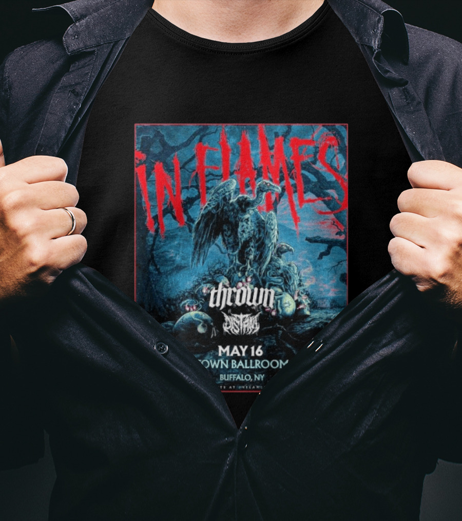 In Flames May 16 2026 Buffalo NY Town Ballroom Concert Thrown Orbit Culture T-Shirt