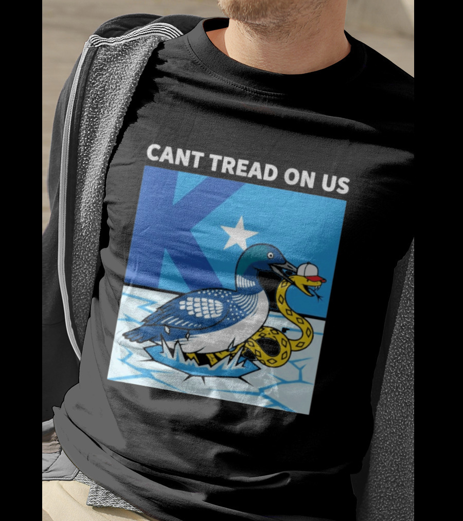 Can't Tread On Us Minnesota Loon Snake Ice Hockey Hat Star T-Shirt