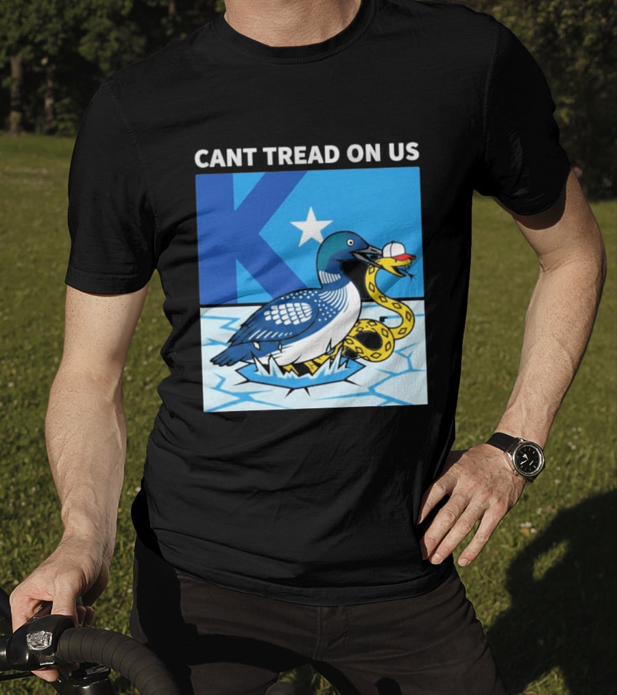 Can't Tread On Us Minnesota Loon Snake Ice Hockey Hat Star T-Shirt