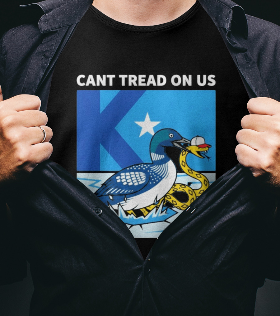 Can't Tread On Us Minnesota Loon Snake Ice Hockey Hat Star T-Shirt