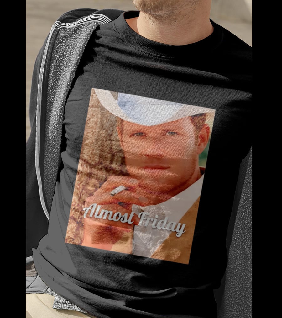 Almost Friday Cowboy Smoking Cigarette T-Shirt