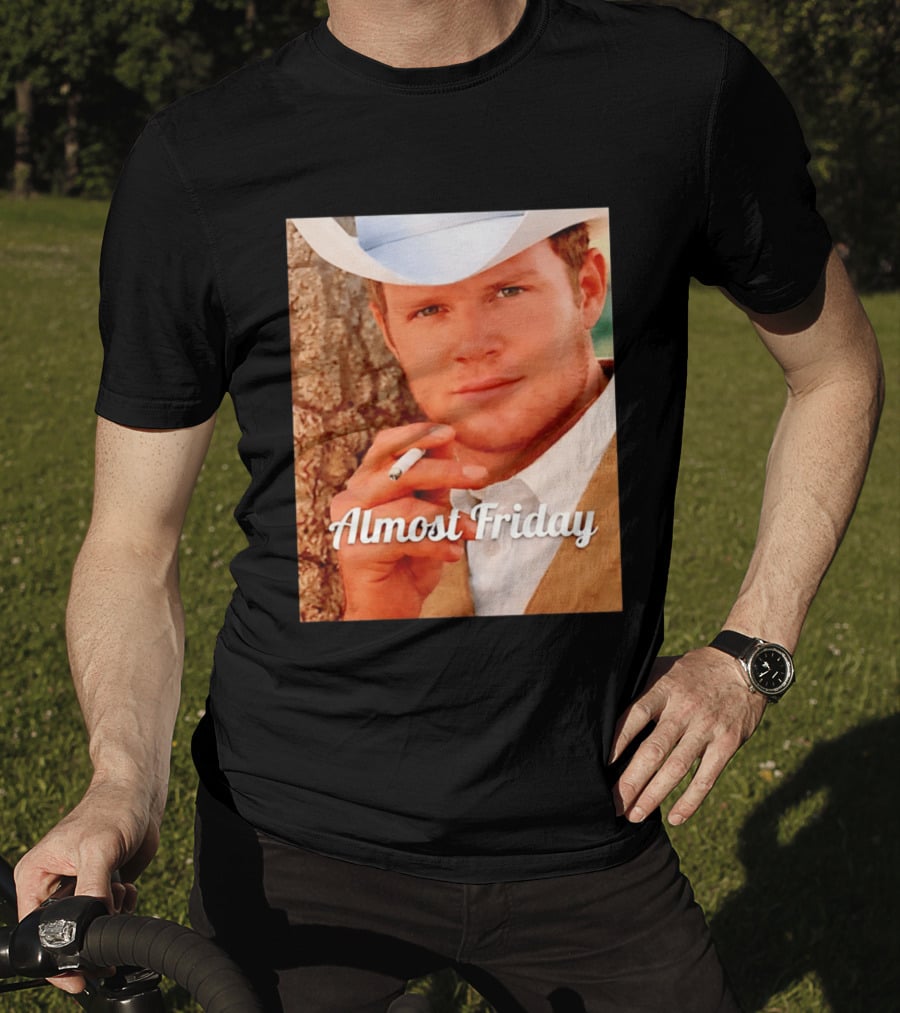 Almost Friday Cowboy Smoking Cigarette T-Shirt