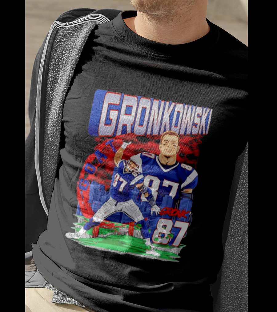 Gronkowski Goat 87 Football Player Tight End Action T-Shirt