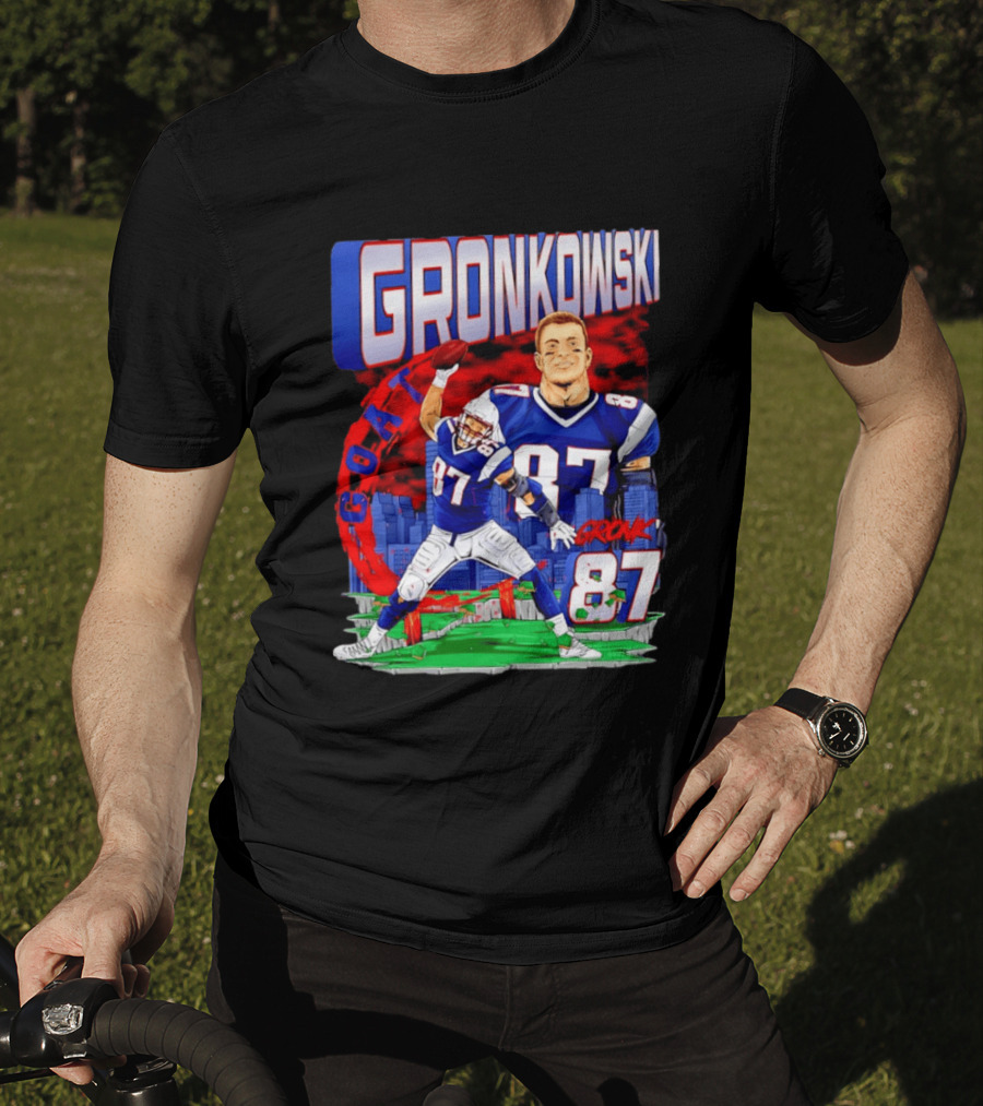 Gronkowski Goat 87 Football Player Tight End Action T-Shirt