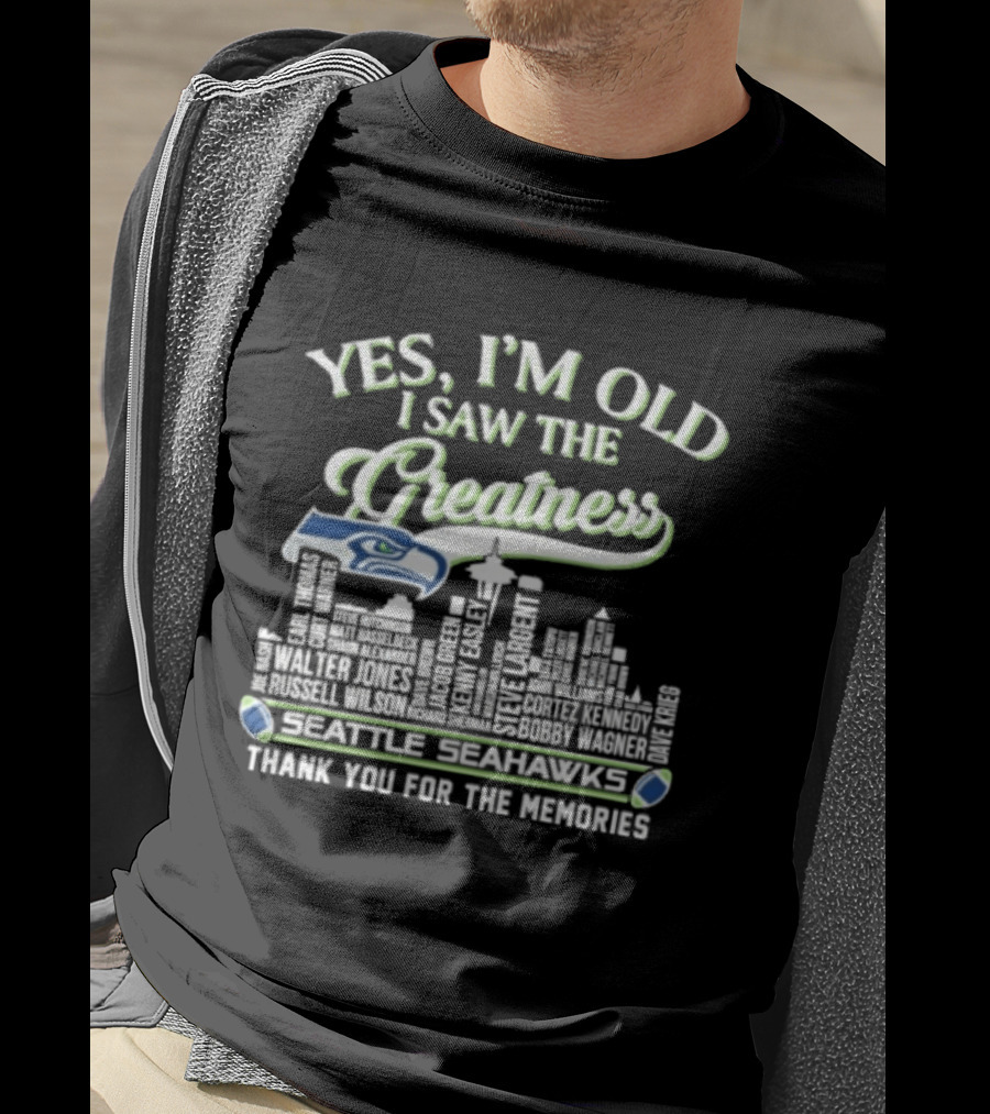 Seattle Seahawks Greatness Skyline Thank You For The Memories T-Shirt