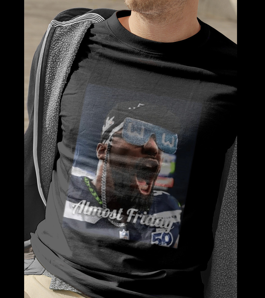 Leonard Williams Glasses Seahawks Almost Friday 50 Yard Line Celebration T-Shirt