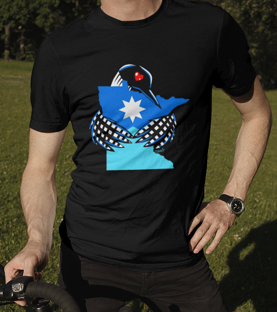 Loon I Love Minnesota Star Symbol Blue T-Shirt