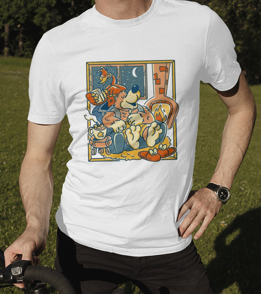 Banjo And Kazooie Cozy Fireplace Retro Gaming Night Moon🌛 T-Shirt