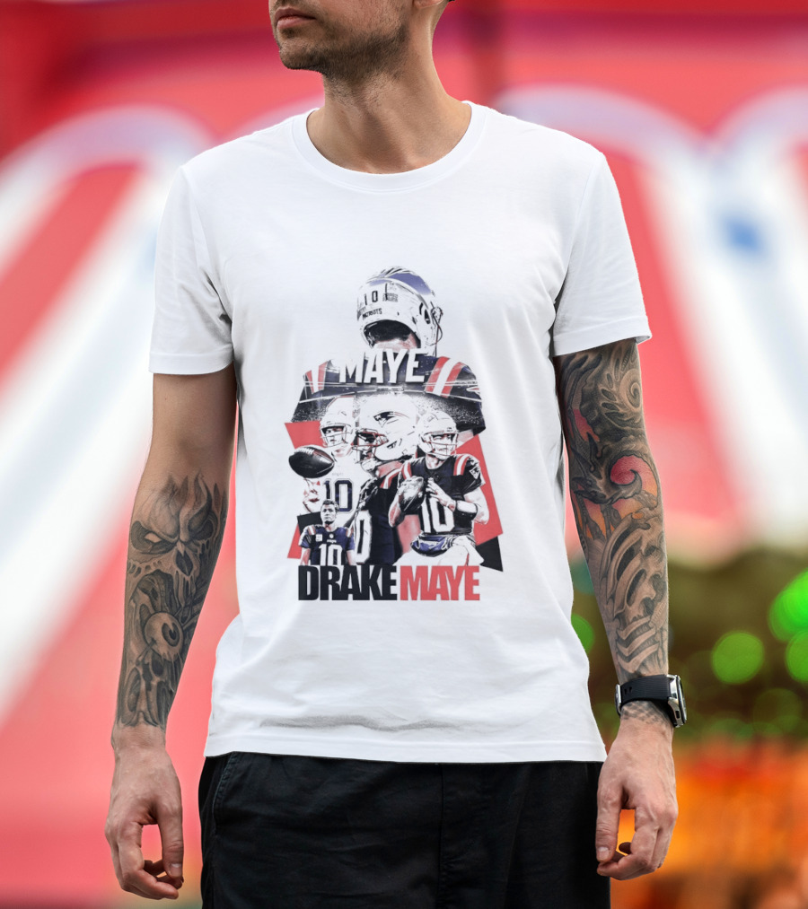Drake Maye New England Patriots Number 10 Patriots Football Player T-Shirt