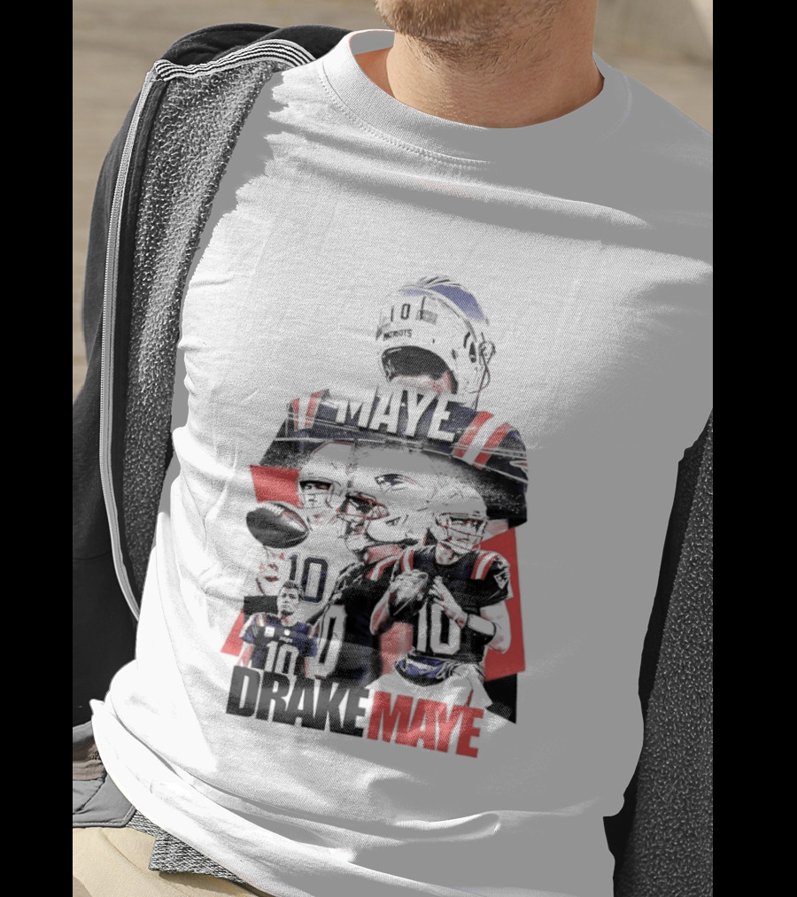 Drake Maye New England Patriots Number 10 Patriots Football Player T-Shirt