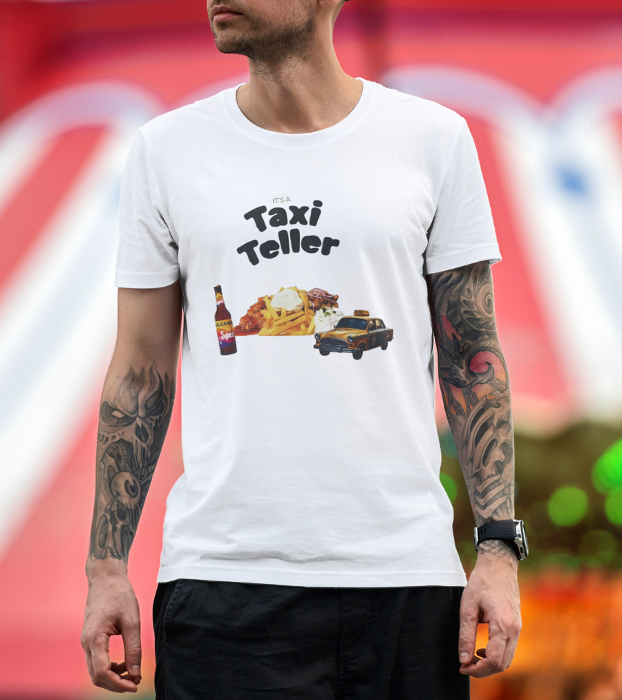 Kebab Fries Taxi Teller with Paulaner Spezi Car T-Shirt