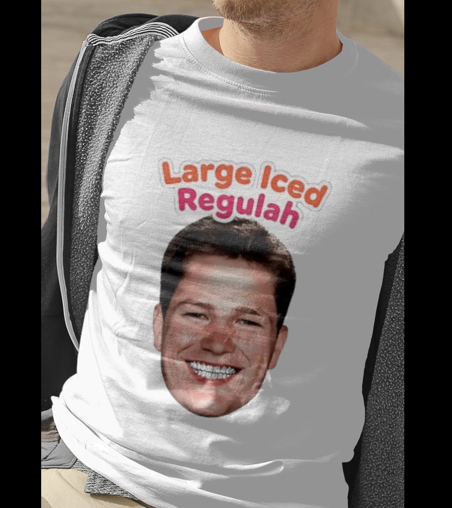 Large Iced Regulah Drake Maye Patriots Team Face T-Shirt