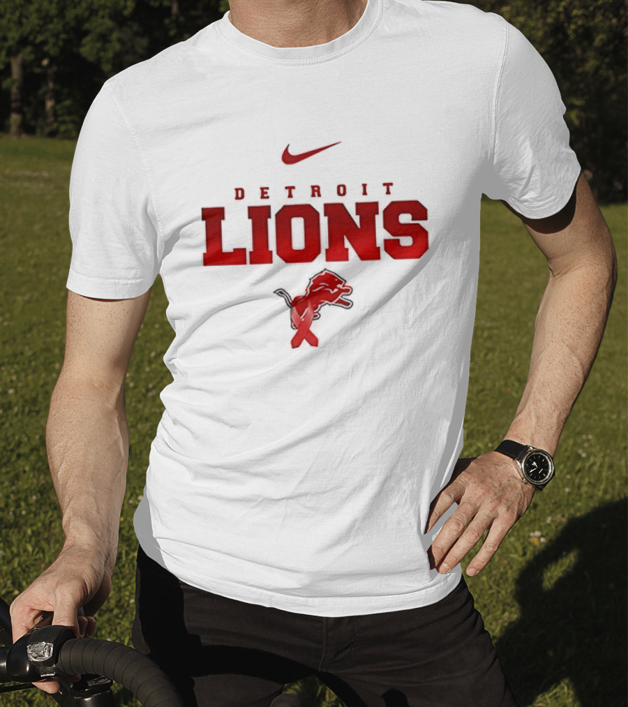 Nike Detroit Lions Red February We Wear Red American Heart Month T-Shirt