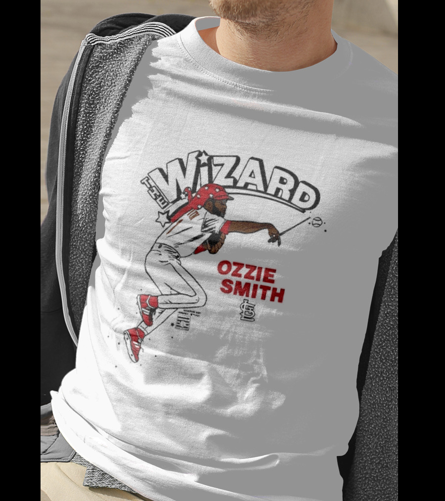 Ozzie Smith Wizard Cardinals Baseball Caricature T-Shirt