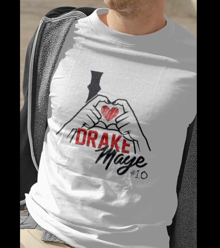 I Love Drake Maye Heart Hand #10 T-Shirt
