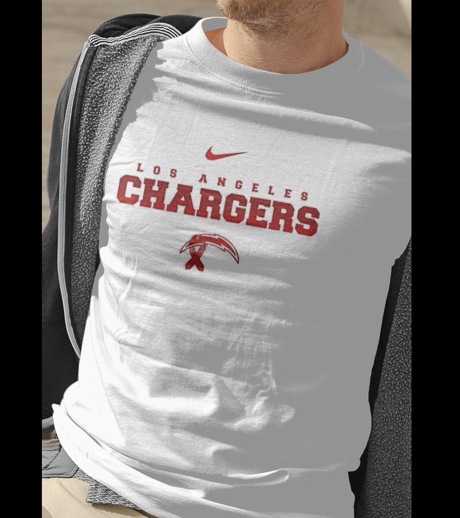 Los Angeles Chargers February Red American Heart Month Nike Collaboration T-Shirt