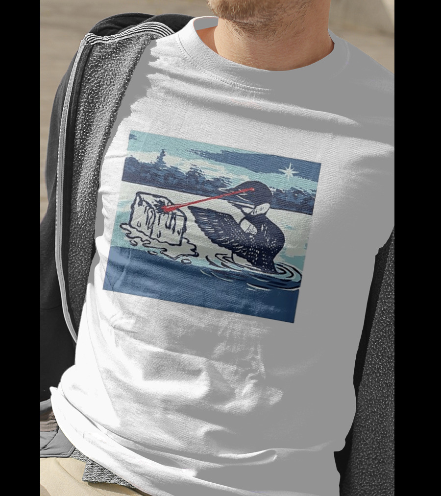 Minnesota Loon Laser Eyes Melting Ice Protest T-Shirt