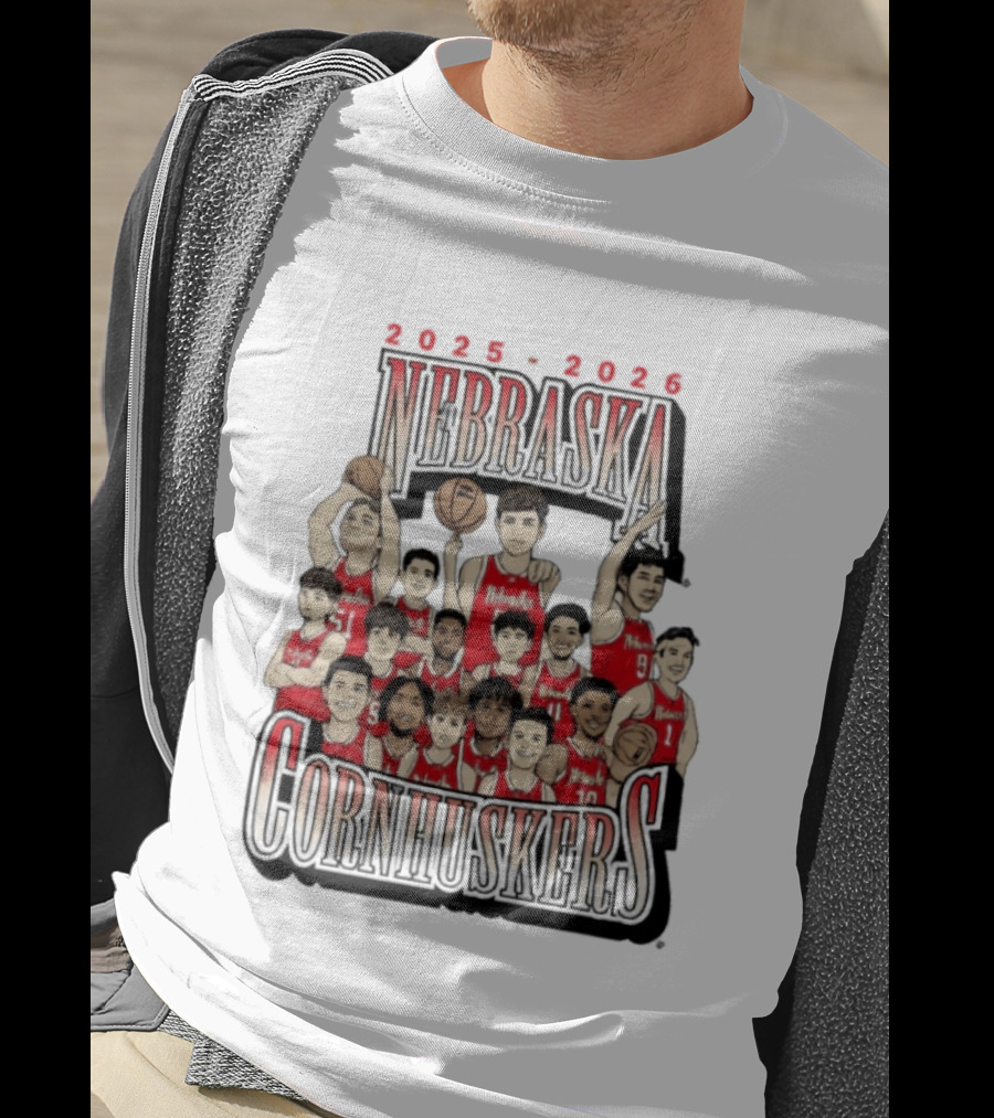 2025 2026 Nebraska Cornhuskers Men's Basketball Team T-Shirt