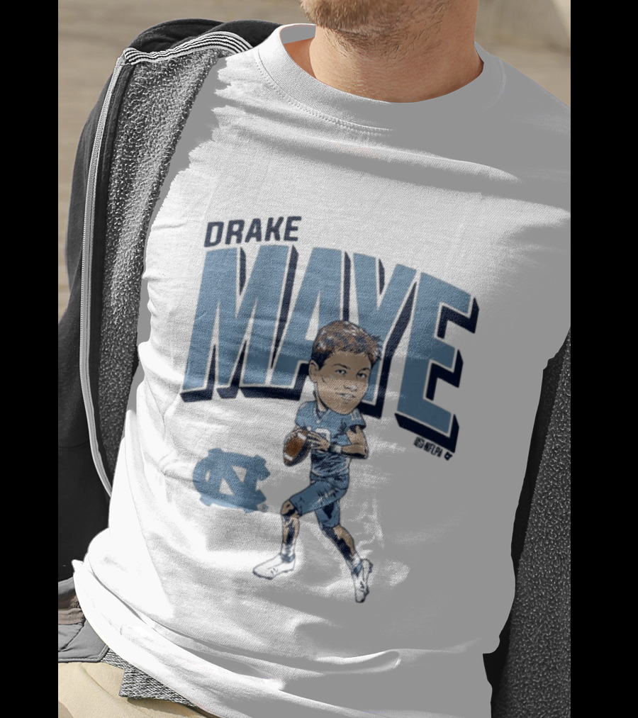 North Carolina Tar Heels Drake Maye Caricature Football Player T-Shirt