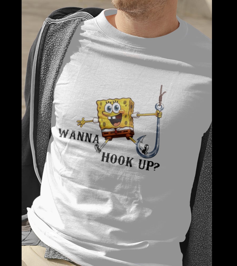 SpongeBob SquarePants Wanna Hook Up Funny Hook Adventure T-Shirt