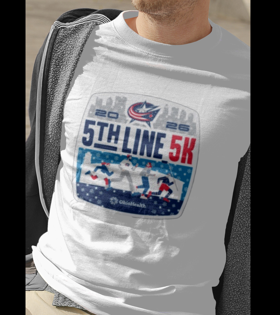Columbus Blue Jackets 2026 5th Line 5K OhioHealth Event T-Shirt