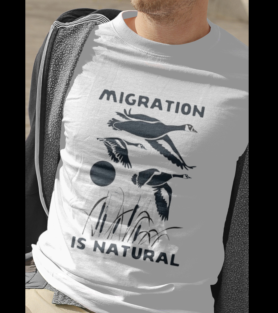 Migration Is Natural Loon Bird Wildlife Scene T-Shirt