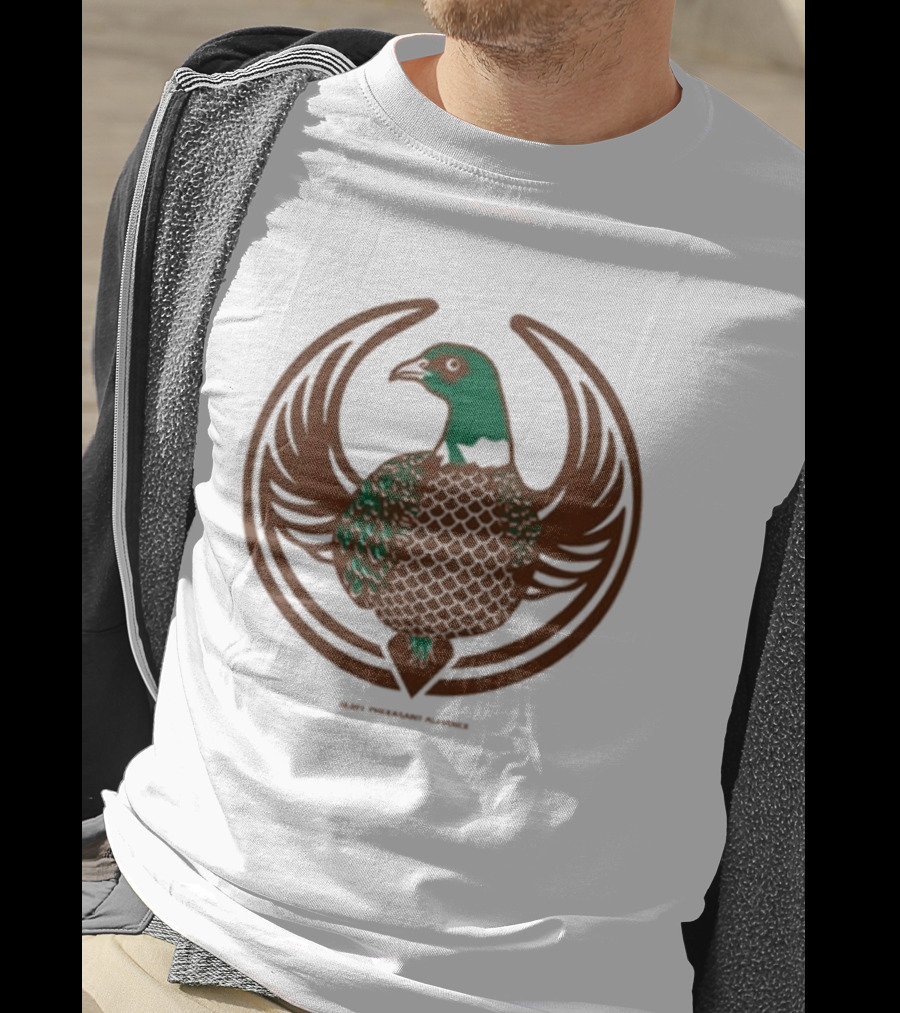 Rebel Pheasant Alliance Bird Emblem Icon Heavyweight T-Shirt