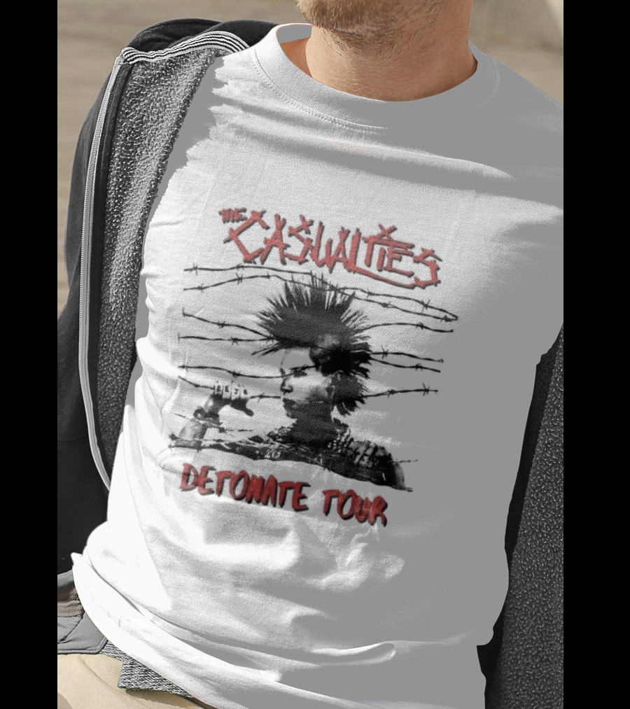 The Casualties Detonate Tour 2026 Punk Rock Barbed Wire Mohawk T-Shirt
