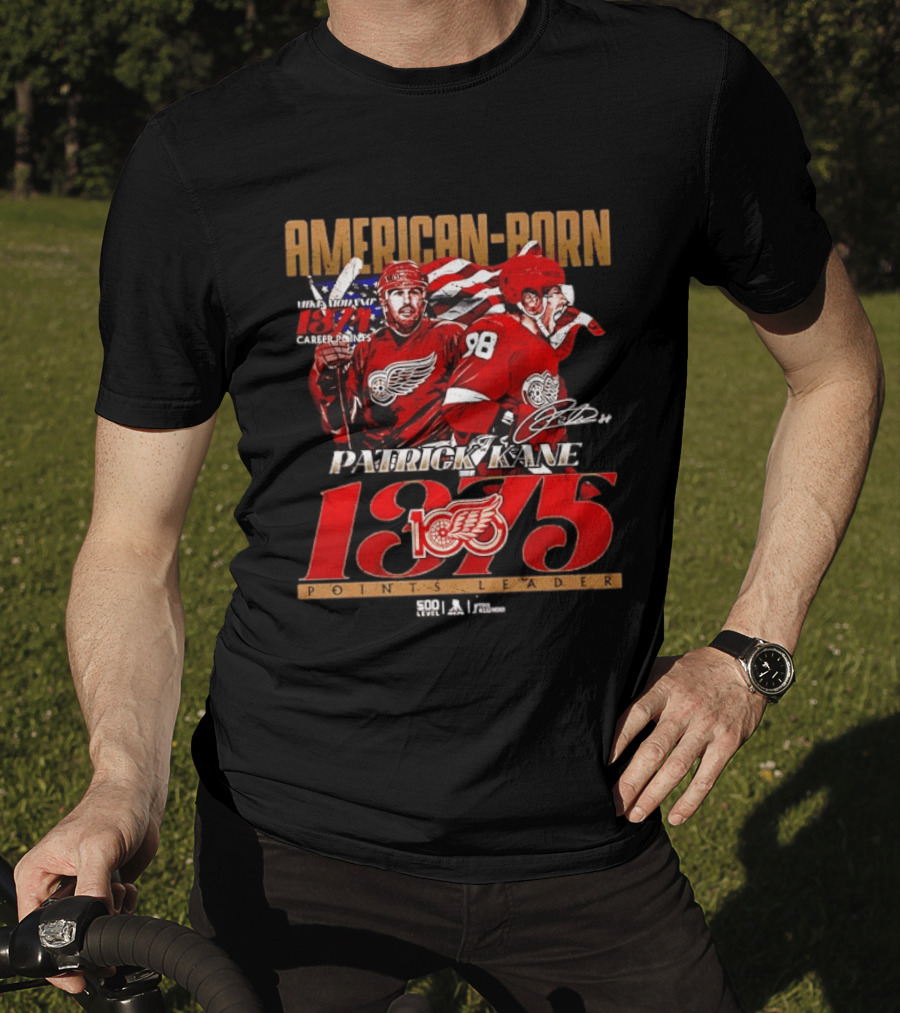 American Born Patrick Kane Detroit Red Wings 1375 Points Career Leader T-Shirt