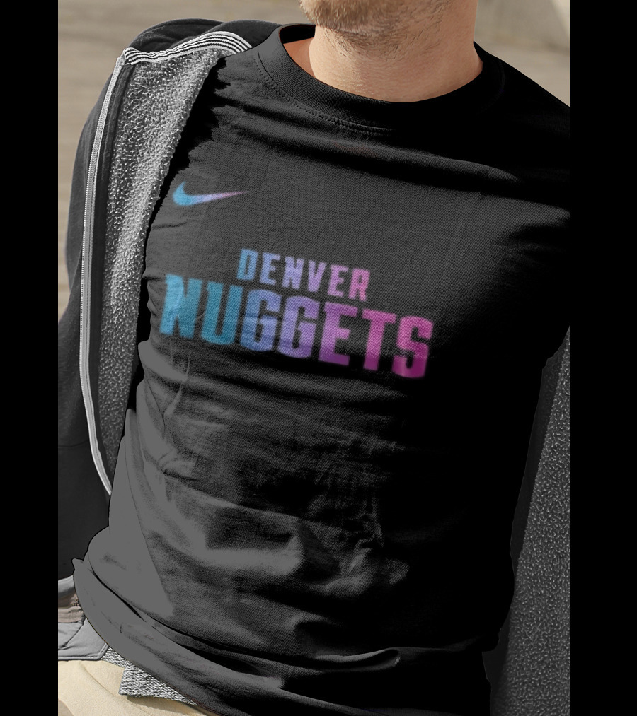 Nike Denver Nuggets Cyberpunk Style Retro Neon T-Shirt
